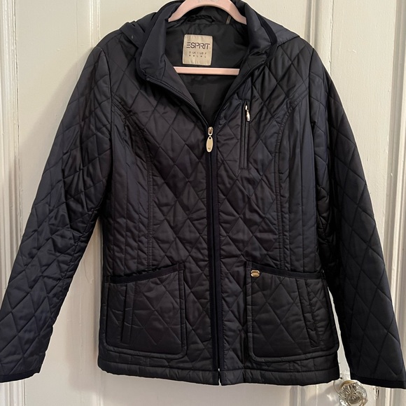 Esprit Jackets & Coats Vintage Esprit Navy Quilted Coat Poshmark